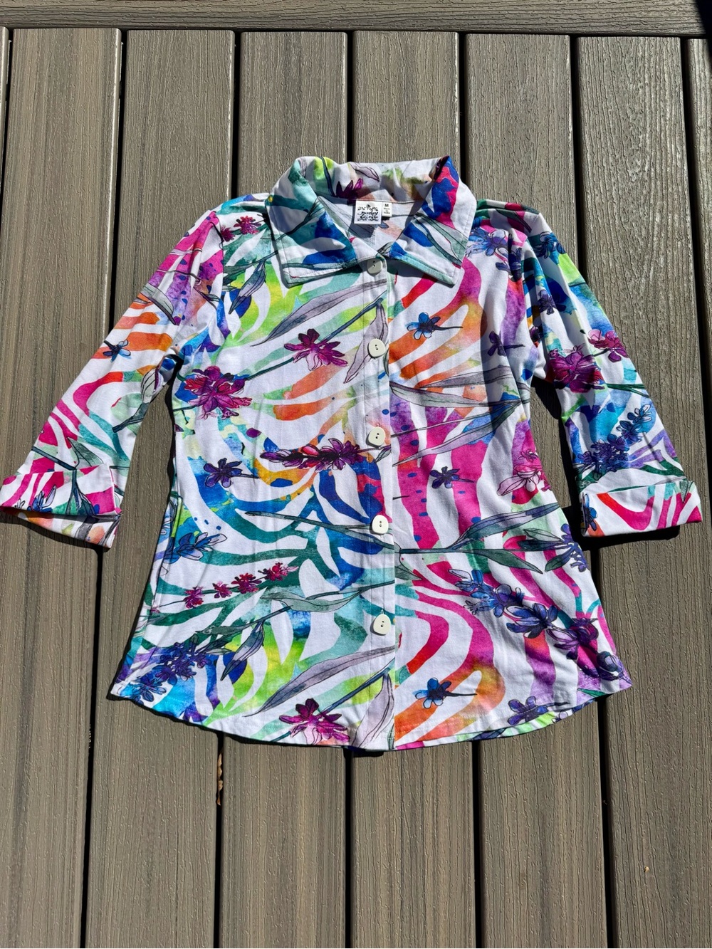 Parsley & Sage Multicolor Floral Button-Down Shirt